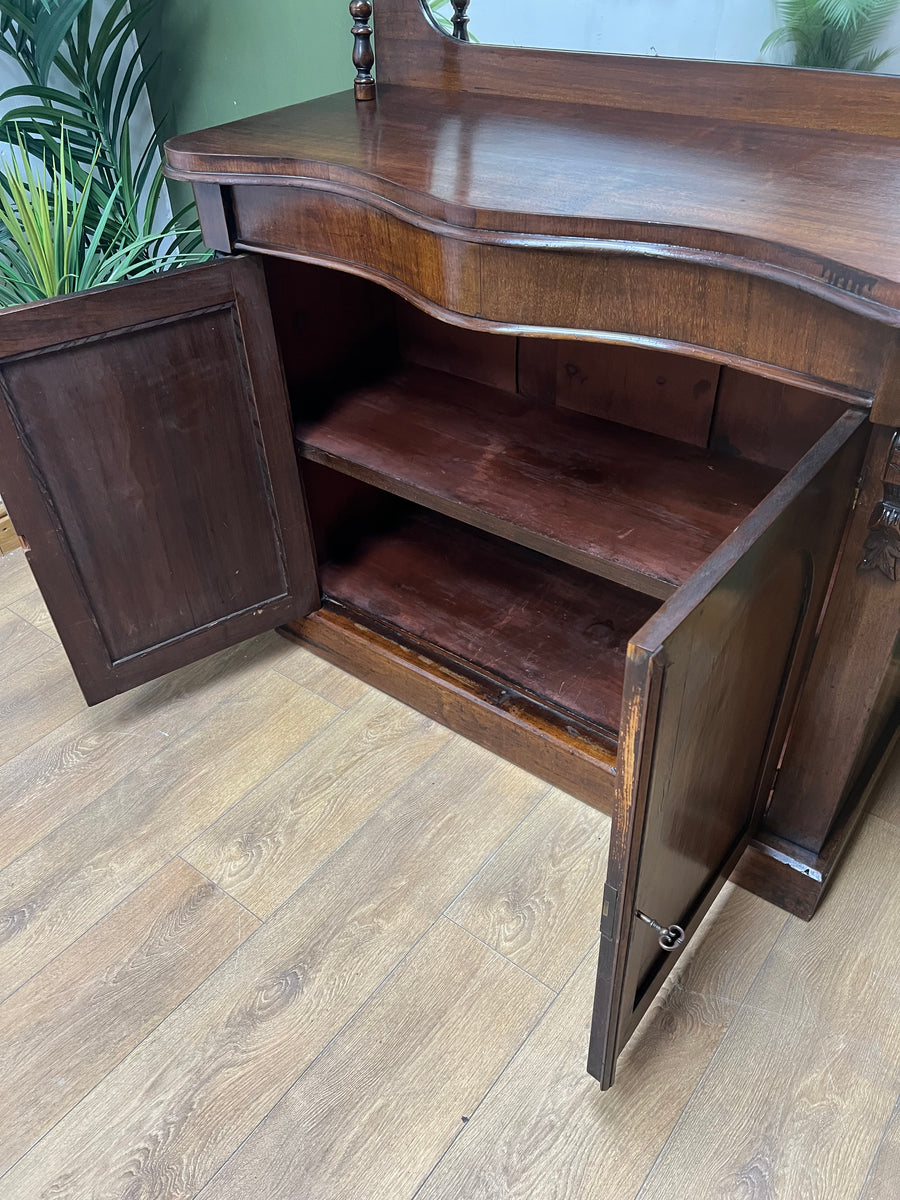 Antique Victorian Mahogany Chiffonier With Mirror (SKU053)