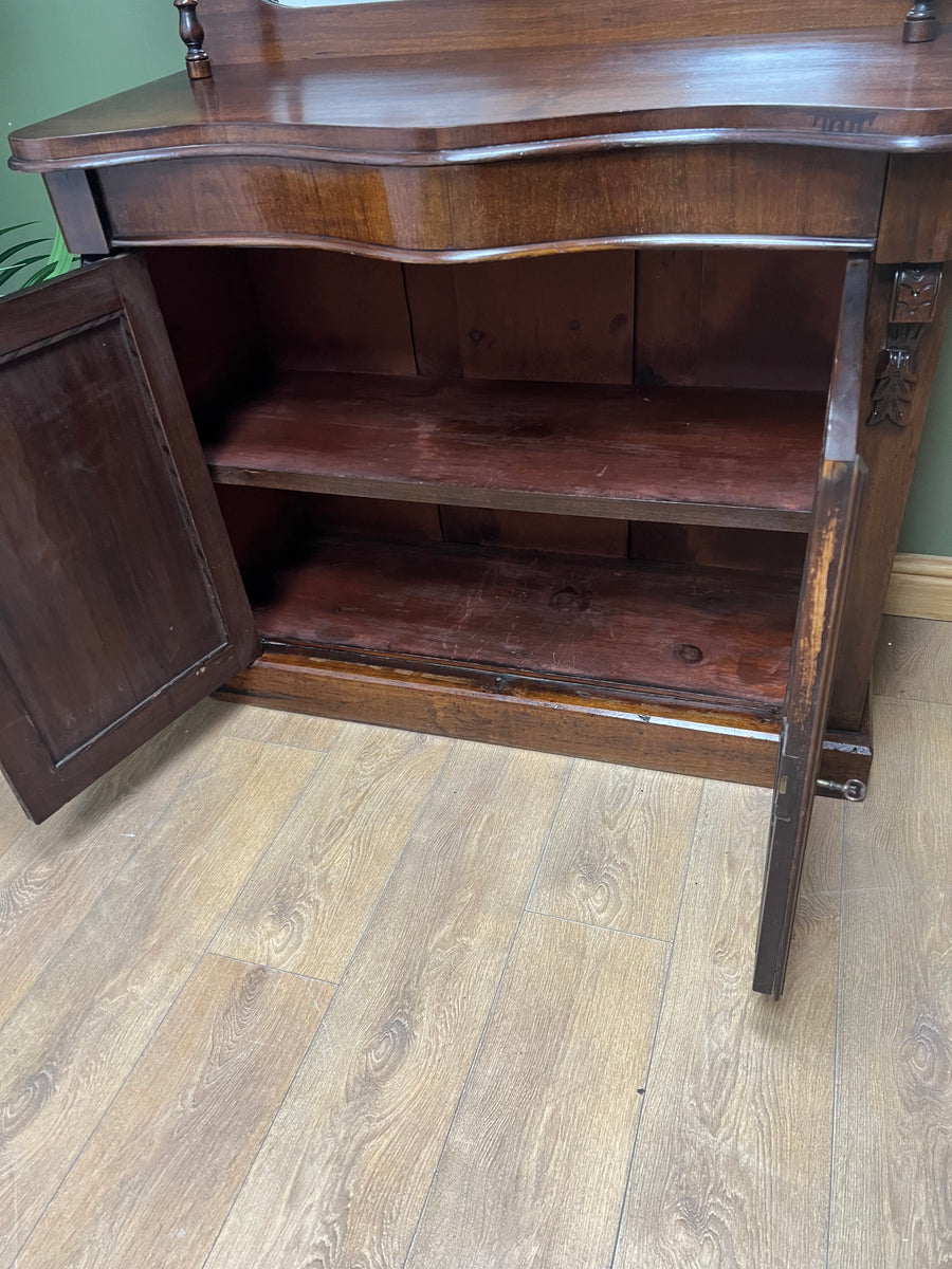 Antique Victorian Mahogany Chiffonier With Mirror (SKU053)