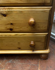 Pine Chest Of Five Drawers On Bun Feet (SKU156)