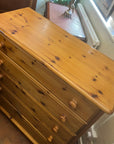 Pine Chest Of Five Drawers On Bun Feet (SKU156)