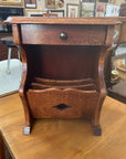 Oak Side Table / Magazine Rack and Single Drawer (SKU74)