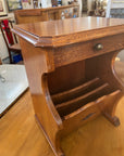 Oak Side Table / Magazine Rack and Single Drawer (SKU74)