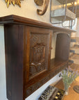Vintage Wall Unit With Carved Cabinet Door and Shelf (SKU38)