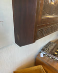 Vintage Wall Unit With Carved Cabinet Door and Shelf (SKU38)
