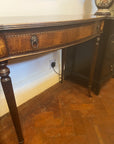 Mahogany Inlaid Bow Fronted Console Table On Fluted Legs Single Drawer (SKU222)
