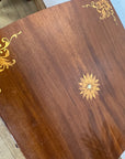 Antique Two Tier Occasional Table Delicate Marquetry Slender Cabriole Legs (SKU76)
