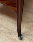 Antique Two Tier Occasional Table Delicate Marquetry Slender Cabriole Legs (SKU76)