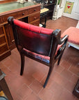 Regency Style Mahogany Red Leather Button Back Desk Armchair (SKU121)