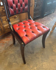 Regency Style Mahogany Red Leather Button Back Desk Chair (SKU122)