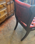 Regency Style Mahogany Red Leather Button Back Desk Chair (SKU122)
