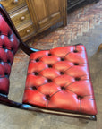 Regency Style Mahogany Red Leather Button Back Desk Chair (SKU122)