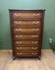 Vintage Mahogany Louis XVI Style Tall Chest Drawers (SKU168)