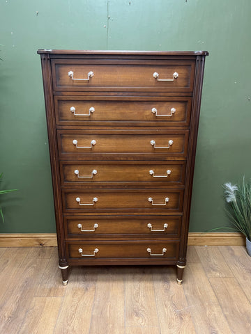 Vintage Mahogany Louis XVI Style Tall Chest Drawers (SKU168)