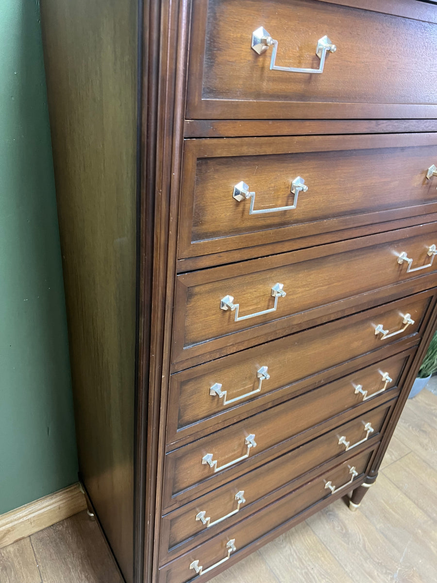 Vintage Mahogany Louis XVI Style Tall Chest Drawers (SKU168)