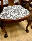 Burr Walnut Carved Dining Table Cabriole Legs on Ball Claw Supports With 6 Chairs(SKU27)