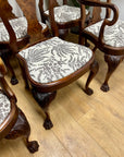 Burr Walnut Carved Dining Table Cabriole Legs on Ball Claw Supports With 6 Chairs(SKU27)