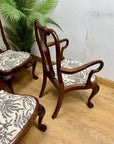 Burr Walnut Carved Dining Table Cabriole Legs on Ball Claw Supports With 6 Chairs(SKU27)