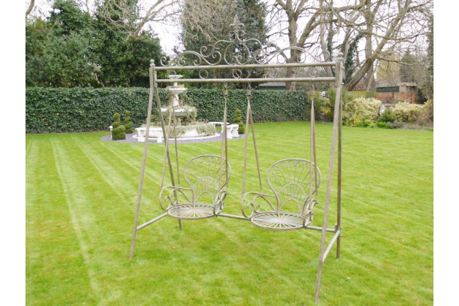 Antique French Style Rustic Garden Metal Swing (SKU1093)
