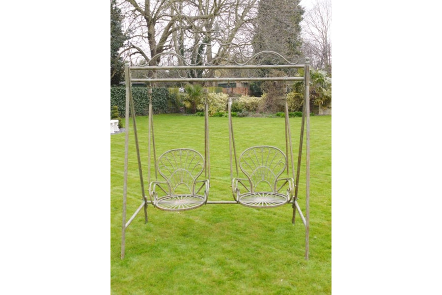Antique French Style Rustic Garden Metal Swing (SKU1093)