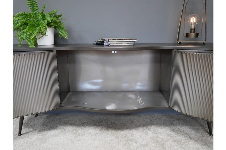 Industrial Style Metal Curve Low Sideboard TV Cabinet (SKU82)