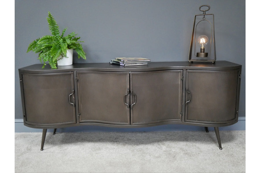 Industrial Style Metal Curve Low Sideboard TV Cabinet (SKU82)