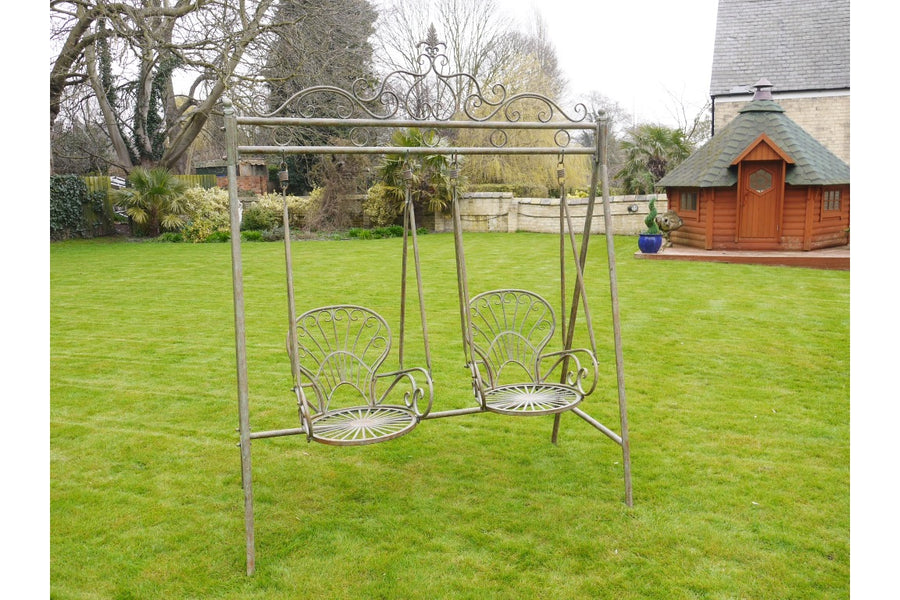 Antique French Style Rustic Garden Metal Swing (SKU1093)