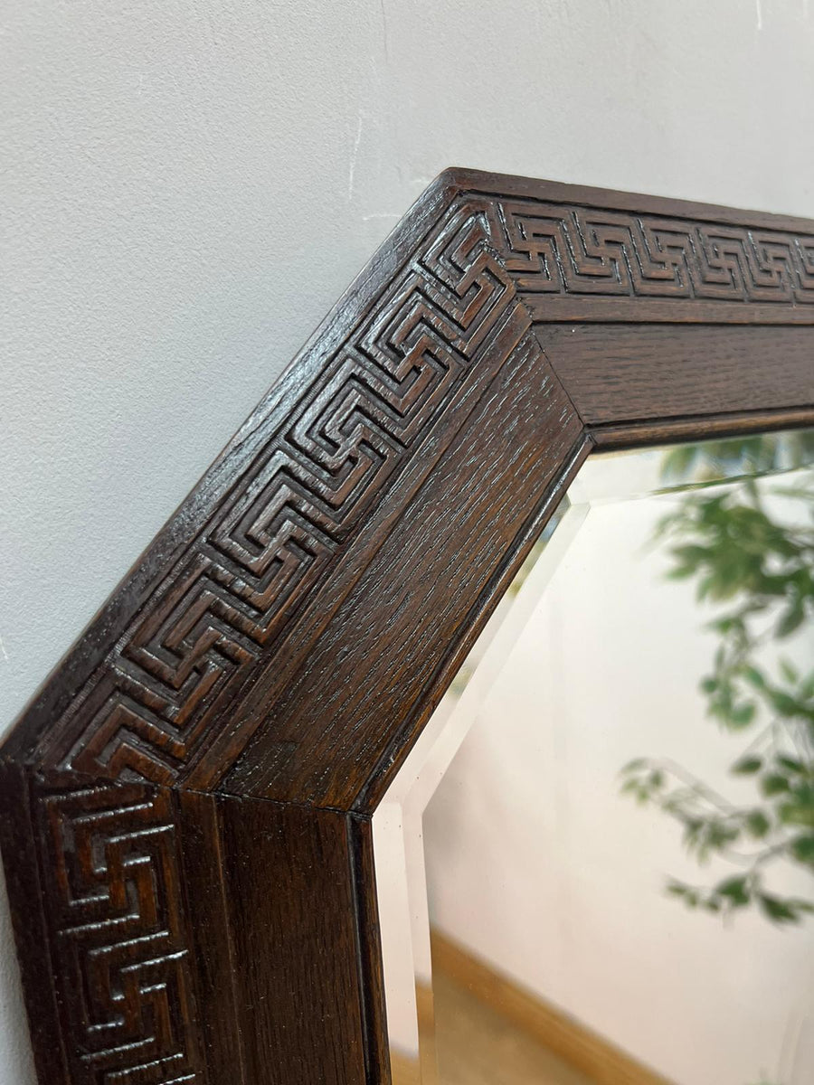 Antique Oak Bevelled Edge Mirror 70cm x 47cm (SKU304)