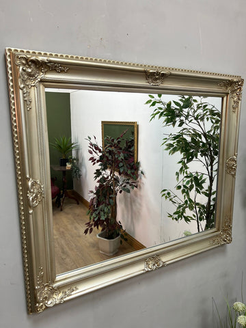 Silver Framed Mirror 92cm x 77cm (SKU379)