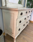 Antique Painted Large Mirror Back Chest Drawers (SKU281)
