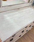 Antique Painted Large Mirror Back Chest Drawers (SKU281)