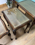 Nest of 3 Vintage Tables with Glass protective tops