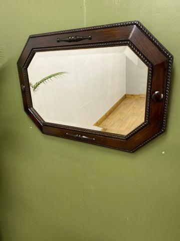 Antique Oak Bevelled Edge Mirror (SKU273)