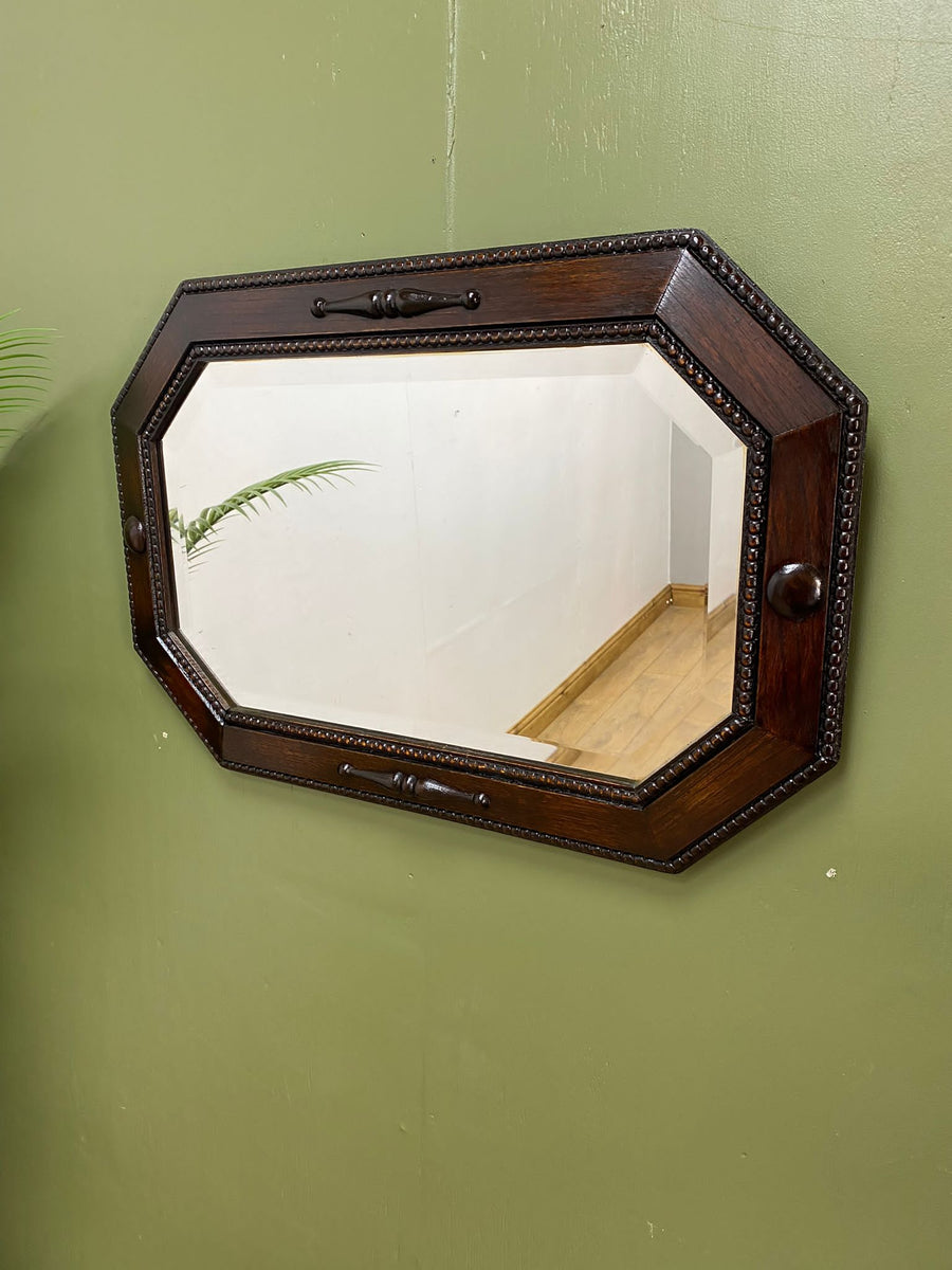 Antique Oak Bevelled Edge Mirror (SKU312)